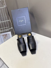 YSL 25S HIGH-HEEL SANDALS 75 MM IN BLACK LAMBSKIN