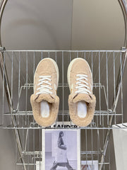 DIOR 25S DIOR STAR SNEAKERS 40 MM IN NUDE PINK SUEDE AND WOOL