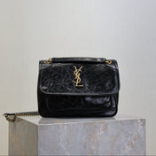 YSL 25S NIKI BAG 22 IN BLACK GLOSSY CALFSKIN GOLD HARDWRE