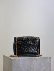 YSL 25S NIKI BAG 22 IN BLACK GLOSSY CALFSKIN GOLD HARDWRE
