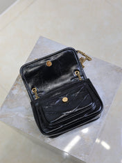 YSL 25S NIKI BAG 18 IN BLACK GLOSSY CALFSKIN GOLD HARDWRE