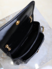 YSL 25S NIKI BAG 18 IN BLACK GLOSSY CALFSKIN GOLD HARDWRE
