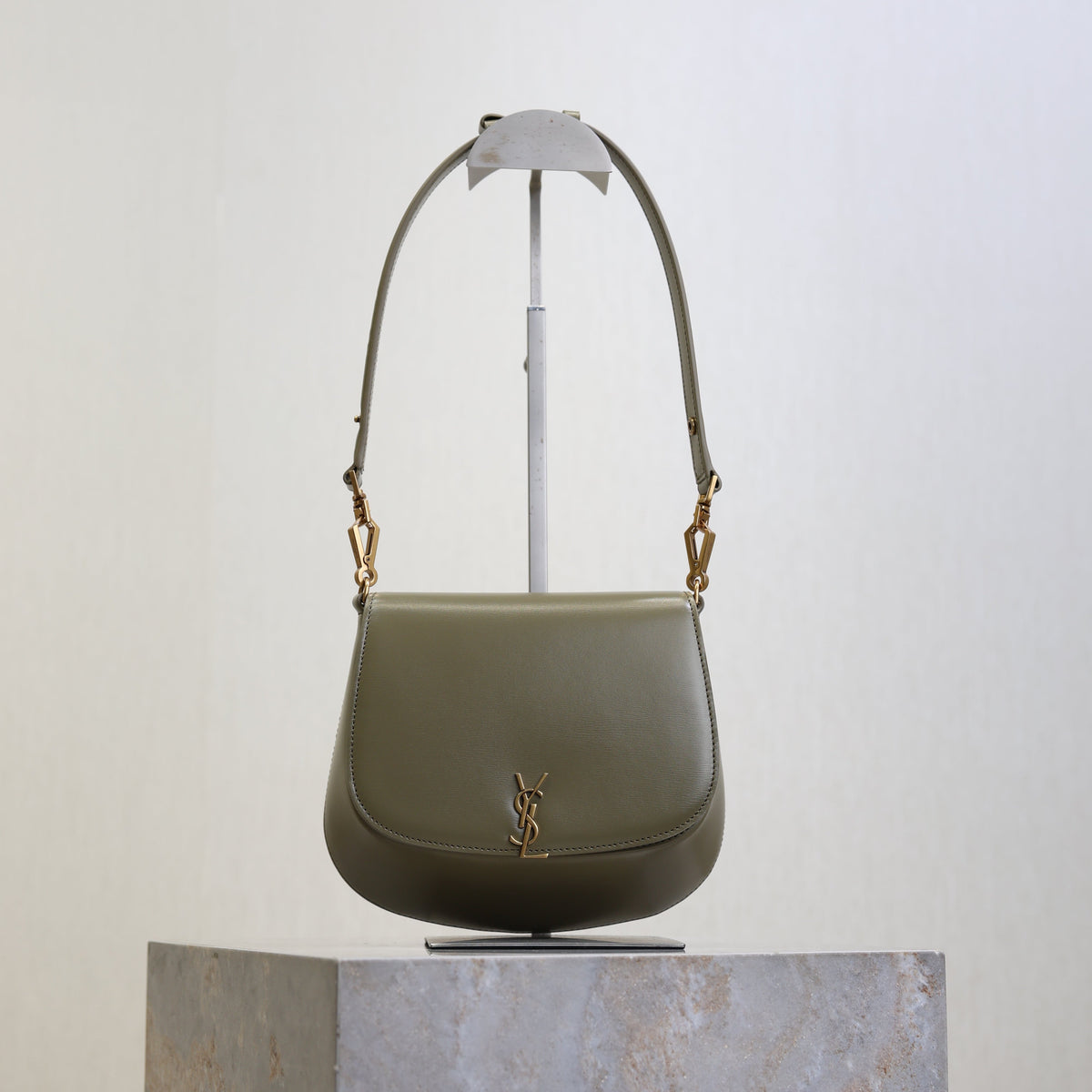 YSL 25S MINI VOLTAIRE 21 IN DEEP MUSK CALFSKIN SAINT LAURENT GOLD HARDWRE