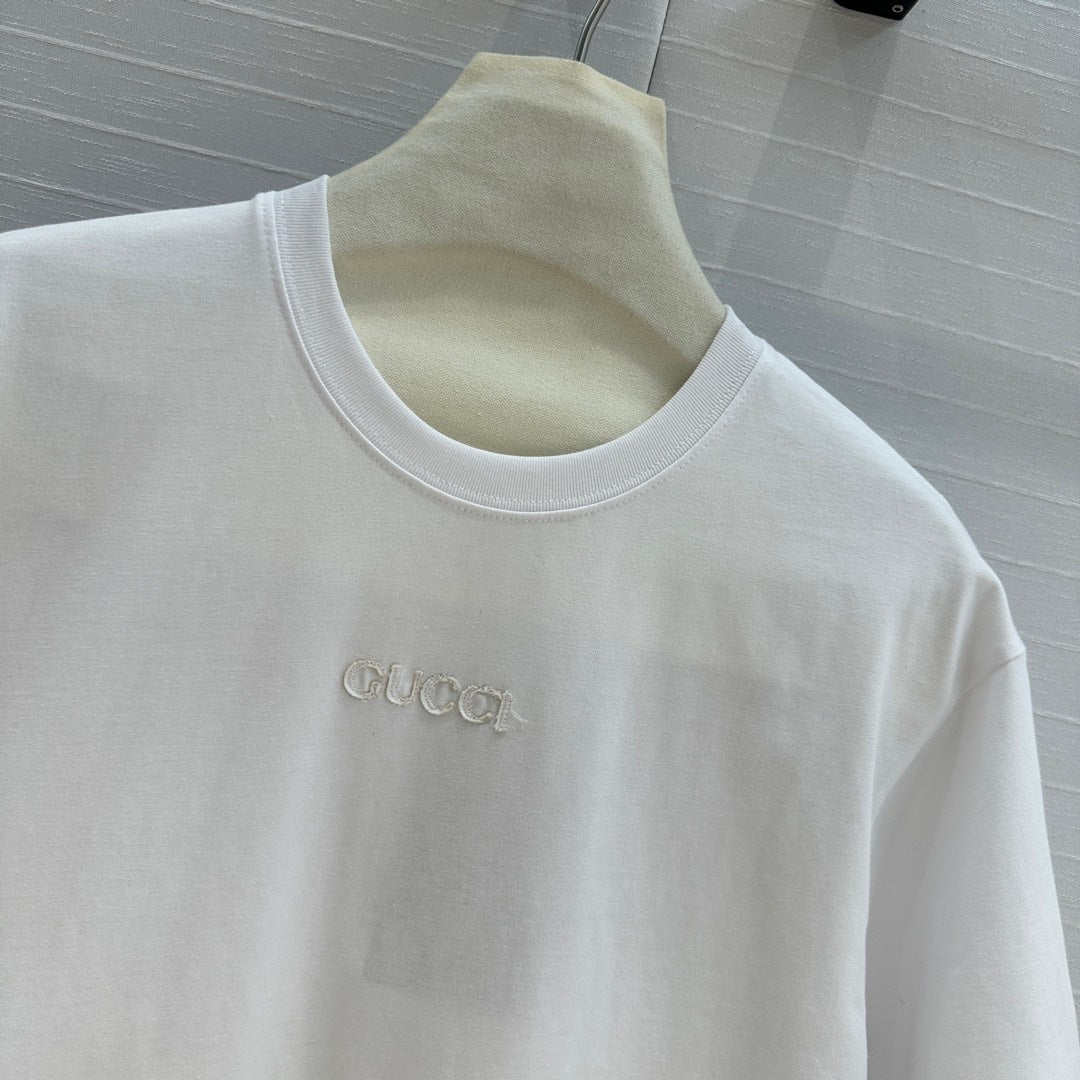 Gucci 25 Printed Short-sleeved T-shirt White Cotton