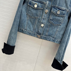 CC 25 Denim Jacket Blue mix Black Cotton