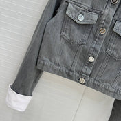 CC 25 Denim Jacket Gray mix White Cotton