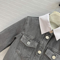 CC 25 Denim Jacket Gray mix White Cotton