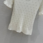 CC 25 Hollow Knitted T-shirt White cotton