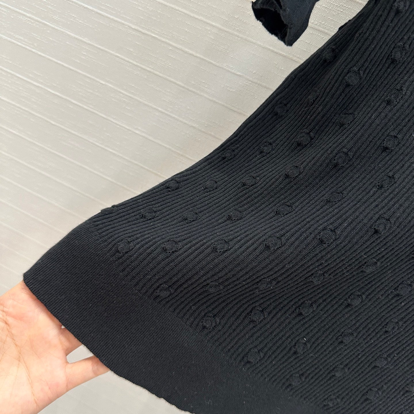 CC 25 Hollow Knitted T-shirt Black cotton