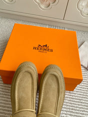 HM 25S ANKLE BOOTS IN WARM BEIGE GOLD SUEDE