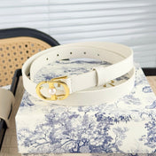 DIOR 25S BELT 20 MM IN WHITE CALFSKIN 564607