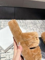 DAD SANDAL MULE IN CAMEL BROWN SHEARLING