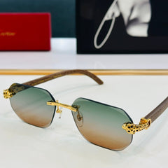 PANTHÈRE RIMLESS OVAL FRAME SUNGLASSES  543637 IN METAL