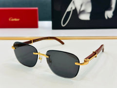 C DE RIMLESS SQUARE FRAME SUNGLASSES CT0605S IN METAL AND WOODEN
