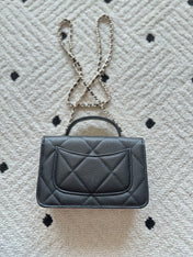 CHANEL 25S MINI FLAP BAG 19 IN BLACK CAVIAR LEATHER