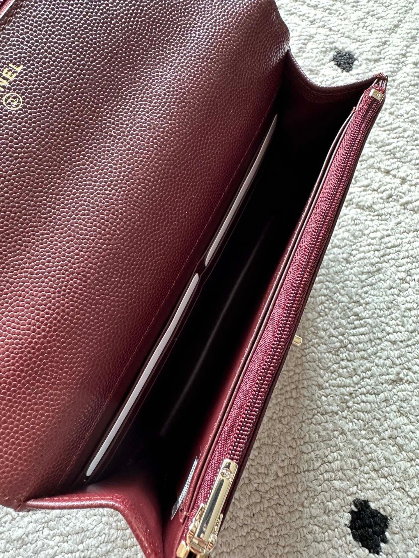 CHANEL 25S MINI FLAP BAG 19 IN DARK RED CAVIAR LEATHER