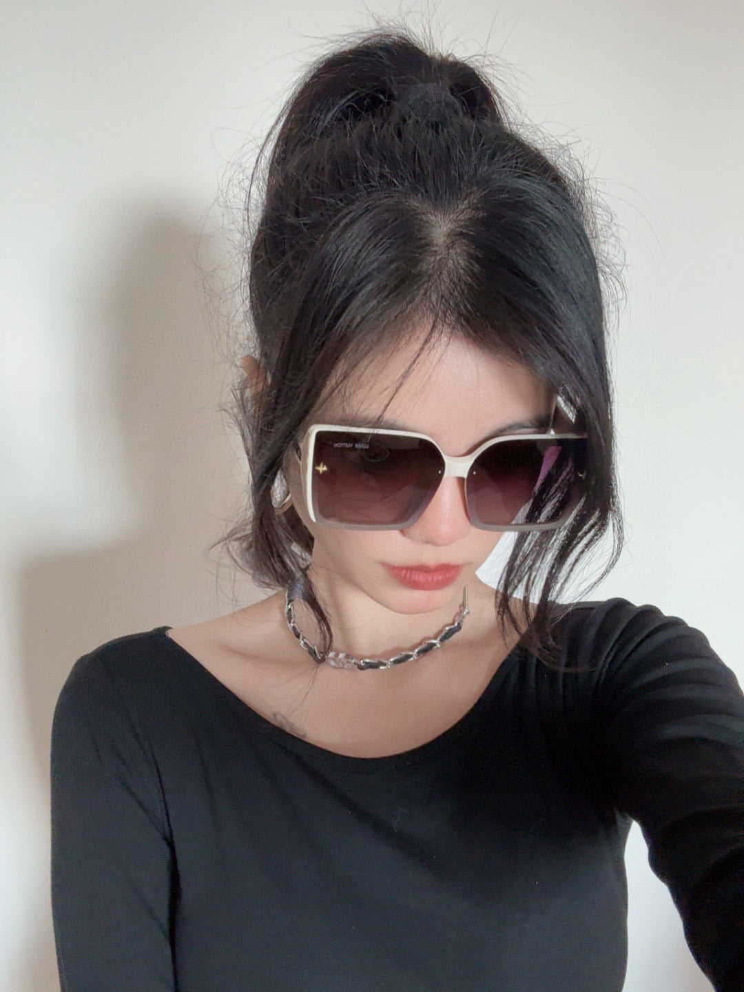 SQUARE SUNGLASSES L5972 IN BEIGE ACETATE