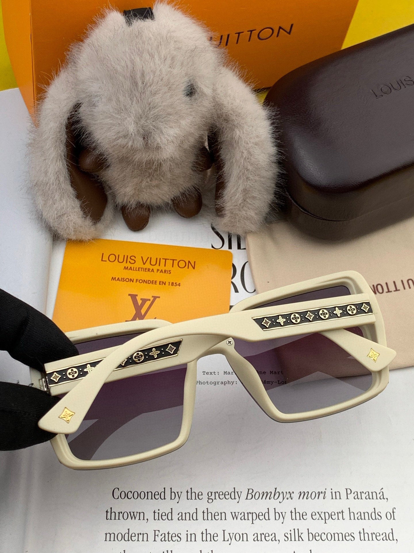 SQUARE SUNGLASSES L5972 IN BEIGE ACETATE