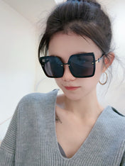 SQUARE SUNGLASSES L081 IN BLACK RED ACETATE