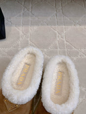 PRA MULES SHEARLING LINING IN TAN SUEDE