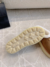 PRA MULES SHEARLING LINING IN TAN SUEDE