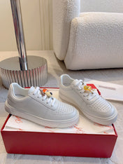 VIV' SKATE SNEAKERS IN WHITE CALFSKIN WITH CARTOON CHARM LACES