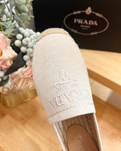 PRA ESPADRILLES LOAFERS CREAMY WHITE LINEN FABRIC