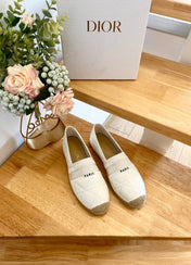 GRANVILLE ESPADRILLE WHITE QUILTED CANNAGE CALFSKIN