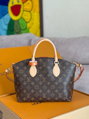 LV 25S BOÉTIE TOTE 25 IN BROWN MONOGRAM COATED CANVAS AND CALFSKIN GOLD HARDWARE