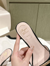 TRUMPET METALLIC MULES IN BLACK PATENT CALFSKIN