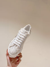 PRA DOUBLE WHEEL RE-NYLON GABARDINE SNEAKERS BEIGE FABRIC