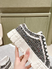 PRA DOUBLE WHEEL RE-NYLON GABARDINE SNEAKERS BLACK FABRIC