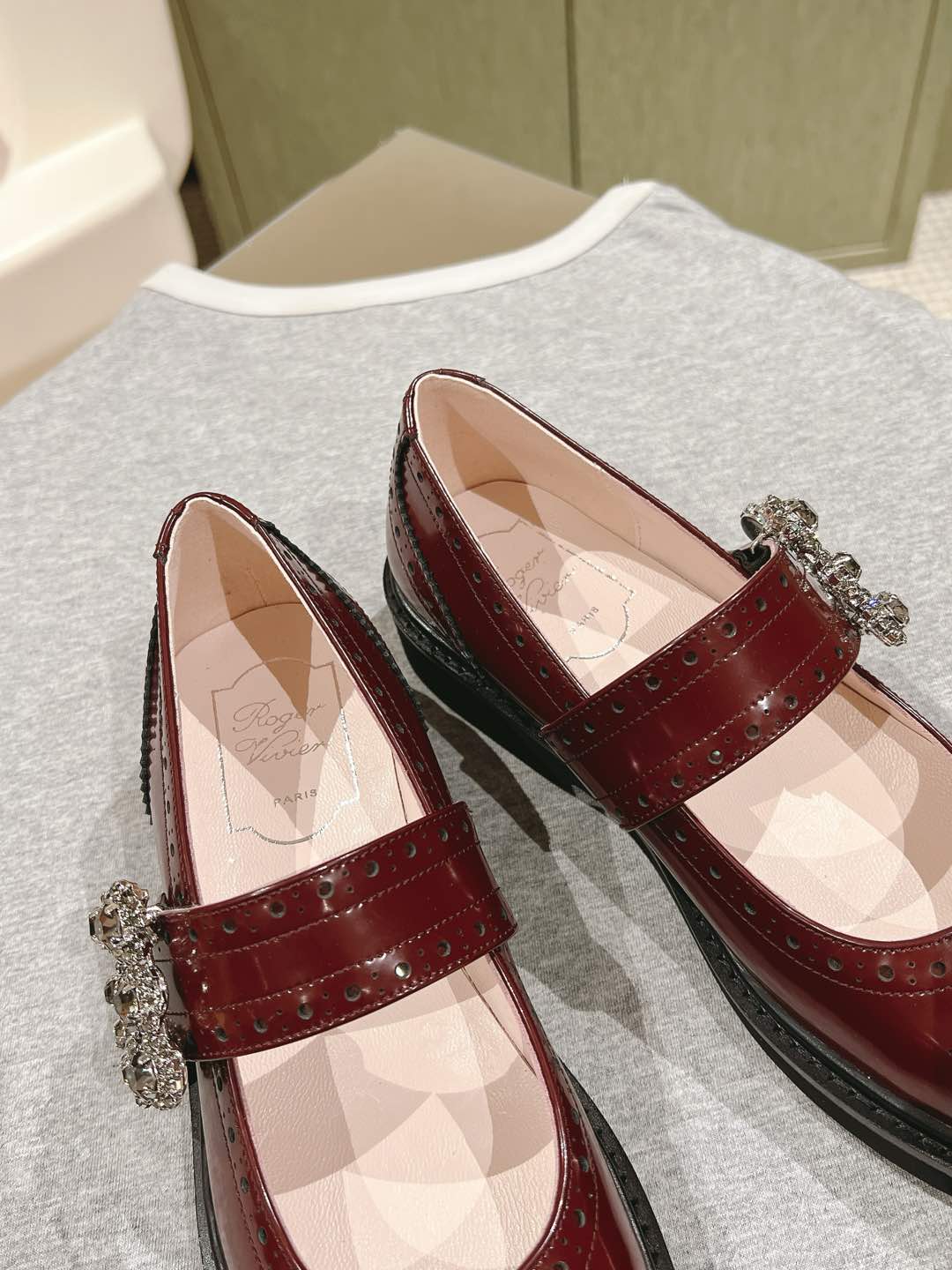 VIV' RANGERS MARY JANES IN BURGUNDY RED CALFSKIN