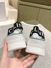 THICK-SOLED ELASTIC BACKLESS SHOES GRANNY SMITH BLUE SHINY CALFSKIN