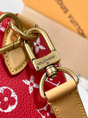 SPEEDY P9 BANDOULIÈRE 25 IN RED MONOGRAM CANVAS GOLD HARDWARE