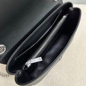 MEDIUM VICTOIRE BAG 25 IN BLACK SUPPLE CALFSKIN SILVER HARDWARE