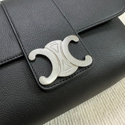 MEDIUM VICTOIRE BAG 25 IN BLACK SUPPLE CALFSKIN SILVER HARDWARE