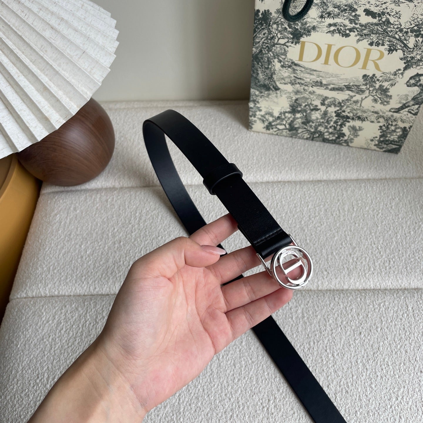 DIOR 25S BELT 25 MM IN BLACK CALFSKIN 572158