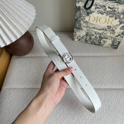 DIOR 25S BELT 25 MM IN WHITE CALFSKIN 572159