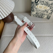 DIOR 25S BELT 25 MM IN WHITE CALFSKIN 572159