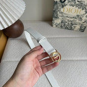 DIOR 25S BELT 25 MM IN WHITE CALFSKIN 572160