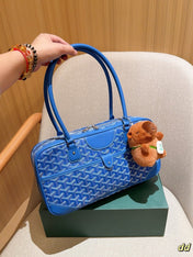 SAINT MARTIN BAG 35 IN BLUE GOYARDINE CANVAS AND CALFSKIN