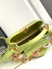 CAPUCINES BB 27 IN PEAR GREEN TAURILLON GOLD HARDWARE