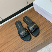 DWAY BLACK CALFSKIN AND GOLD LOGO