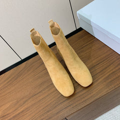 DIOR 25S ANKLE BOOTS 80 MM IN BEIGE SUEDE