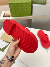 THONG PLATFORM IN RUBY RED IMPORTED TPU