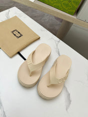 THONG PLATFORM IN BEIGE CREAM IMPORTED TPU