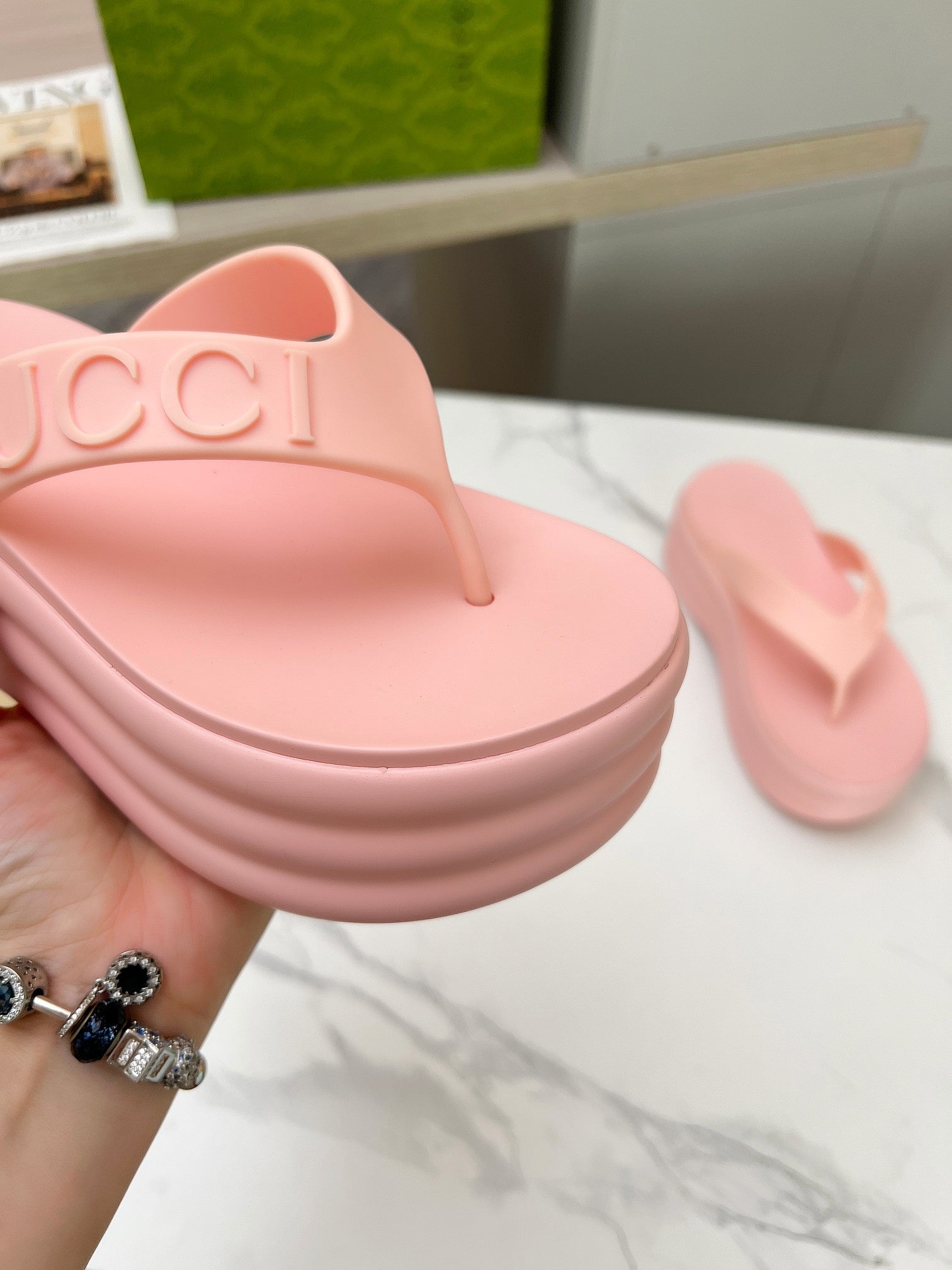 THONG PLATFORM 5 CM IN LIGHT PINK IMPORTED TPU