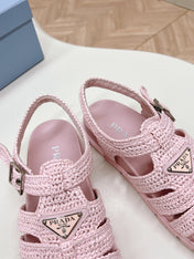 PRA RUBBER FISHERMAN SANDALS LIGHT PINK LAMBSKIN