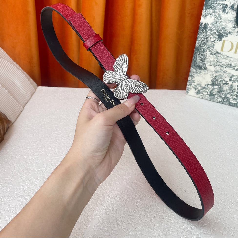 DIOR 25S BELT 20 MM IN RED CALFSKIN 567927